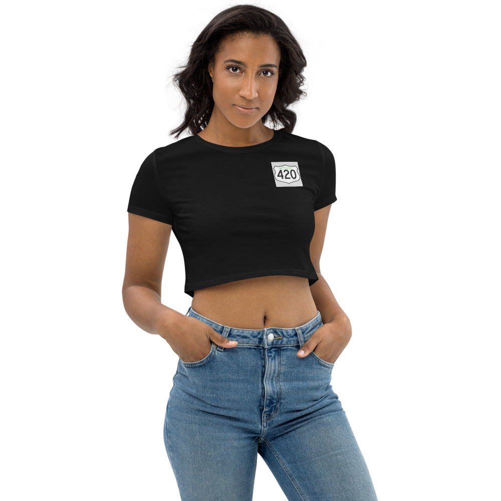 Activist420 Line - (420 Logo) Organic Crop Top