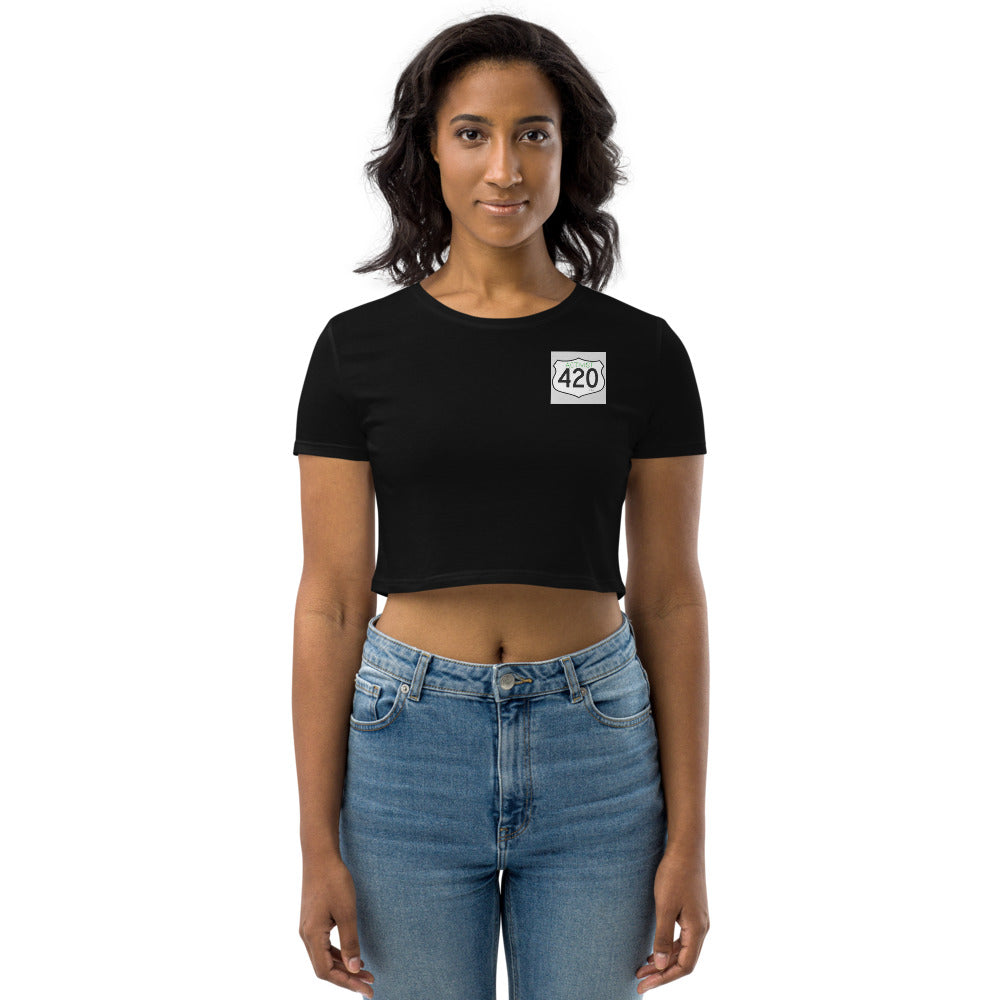 Activist420 Line - (420 Logo) Organic Crop Top