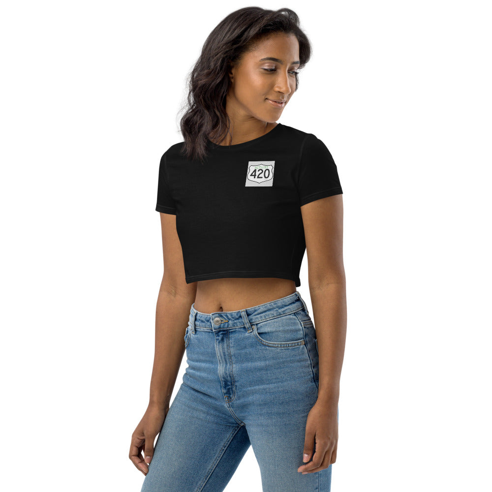 Activist420 Line - (420 Logo) Organic Crop Top