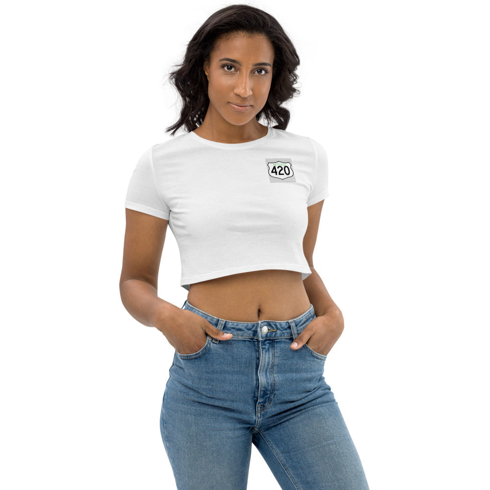 Activist420 Line - (420 Logo) Organic Crop Top