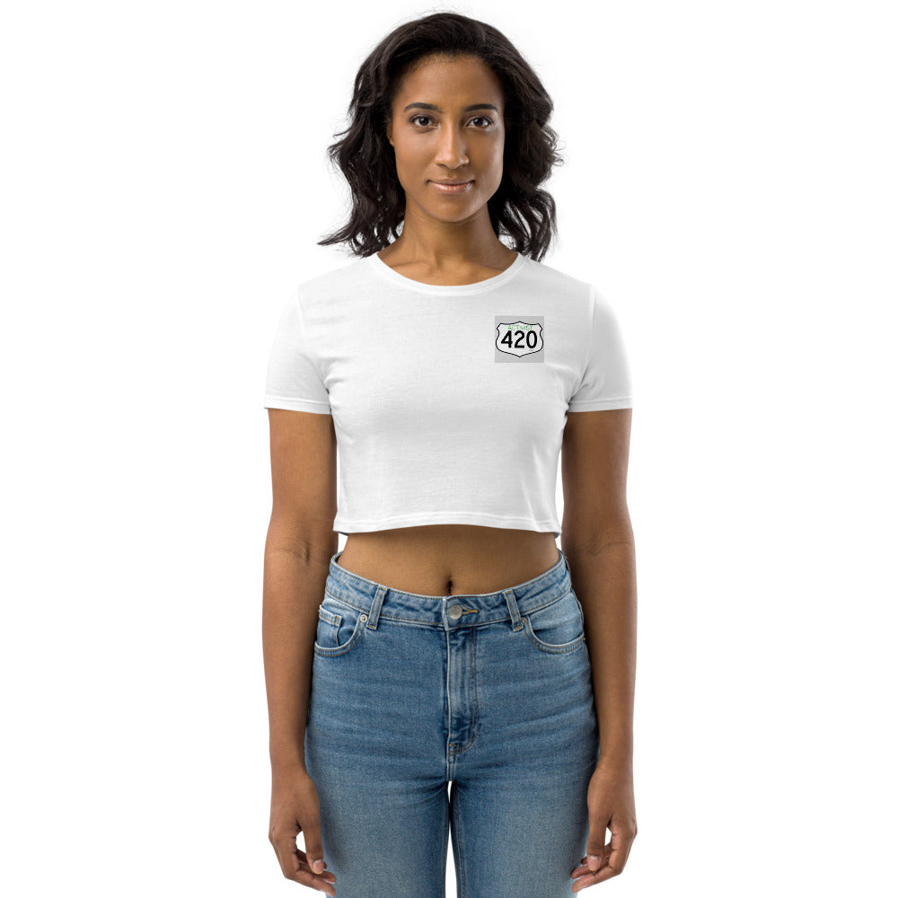 Activist420 Line - (420 Logo) Organic Crop Top