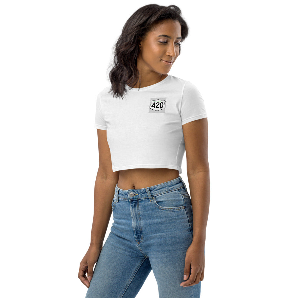 Activist420 Line - (420 Logo) Organic Crop Top